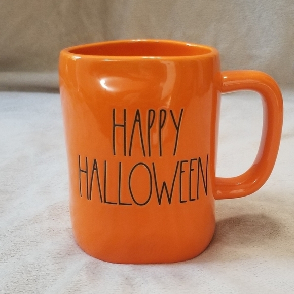 Rae Dunn Happy Halloween Seasonal Holiday Coffee Mug. Solid Orange. NWT. - Picture 1 of 4